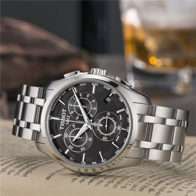 ساعة تيسوت رجالي فرست كوبي بعدادات كرونوغراف
