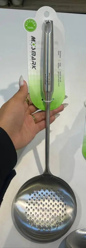 ملعقة مصفاة ستانلس ستيل بطول 39 سم