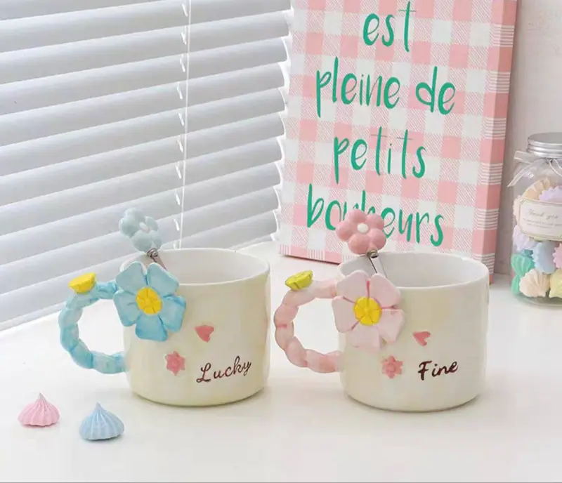 مج بورسلين فريد بتصميم وردة بارزة (هاند ميد)