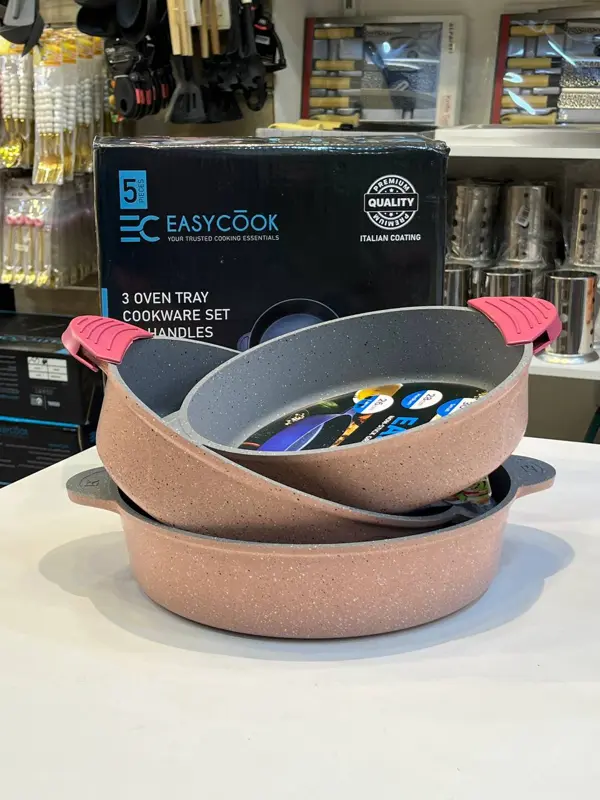 طقم صواني فرن جيرانيت 3 قطع (بجودة كورية وسمك 4 مللي)