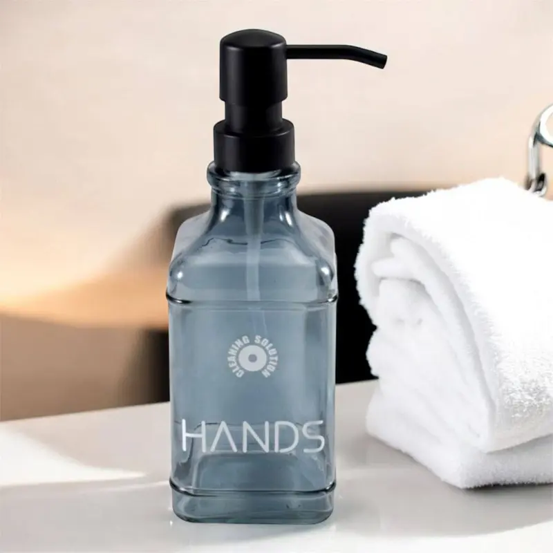 موزع صابون سائل زجاجي فاخر (بتصميم شفاف وعصري)