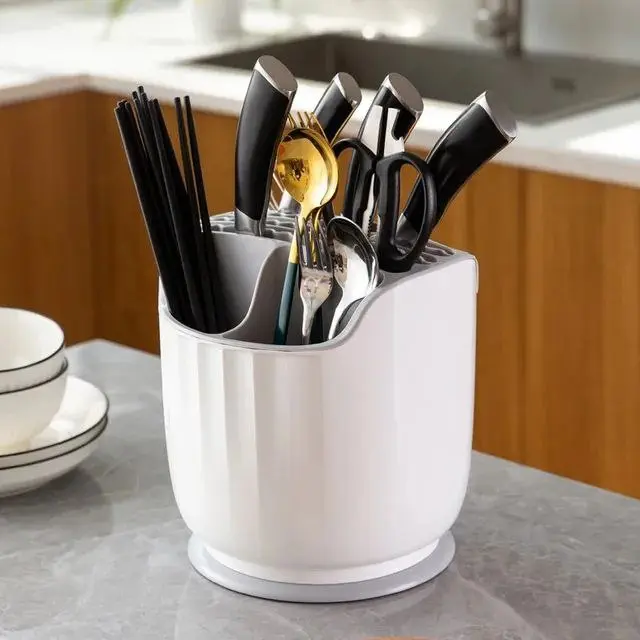 منظم متعدد الاستخدامات دوار 360 درجة (صفاية معالق وحامل أدوات بلاستيك)