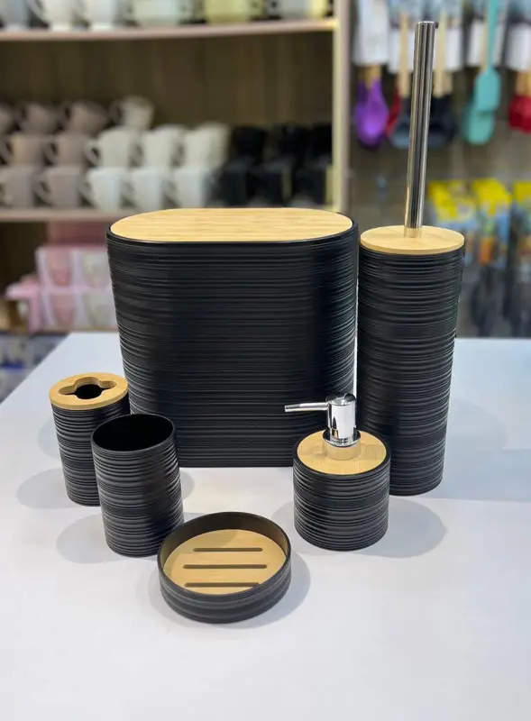 طقم حمام بيضاوي 6 قطع