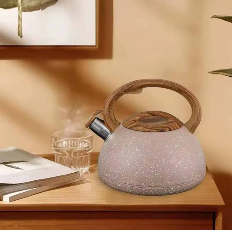 براد شاي جرانيت فاخر بيد وغطاء خشب