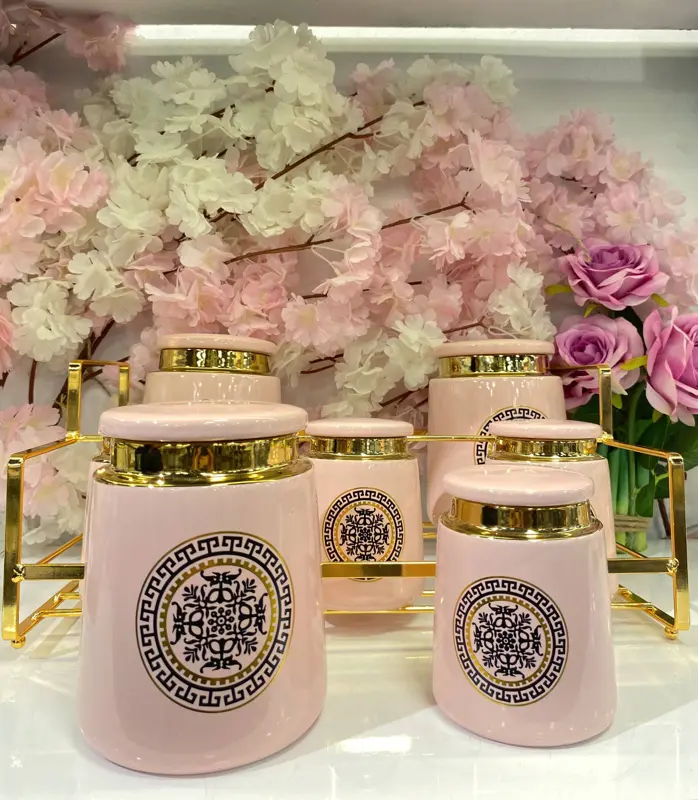 طقم توابل وتخزين فيرزاتشي الملوكي (7 قطع بورسلين)