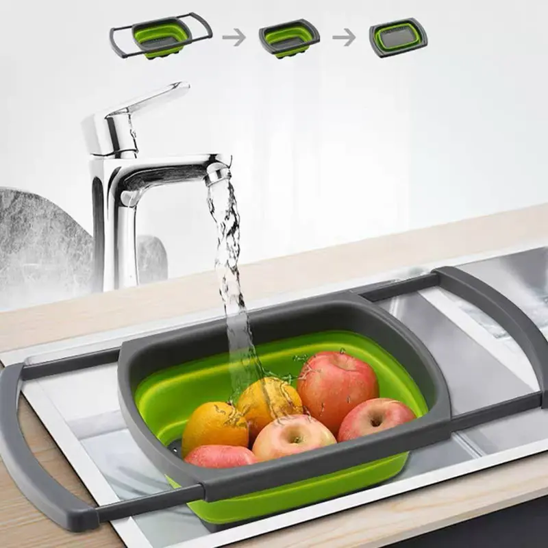 مصفاة حوض سيليكون قابلة للطي (سوستة)