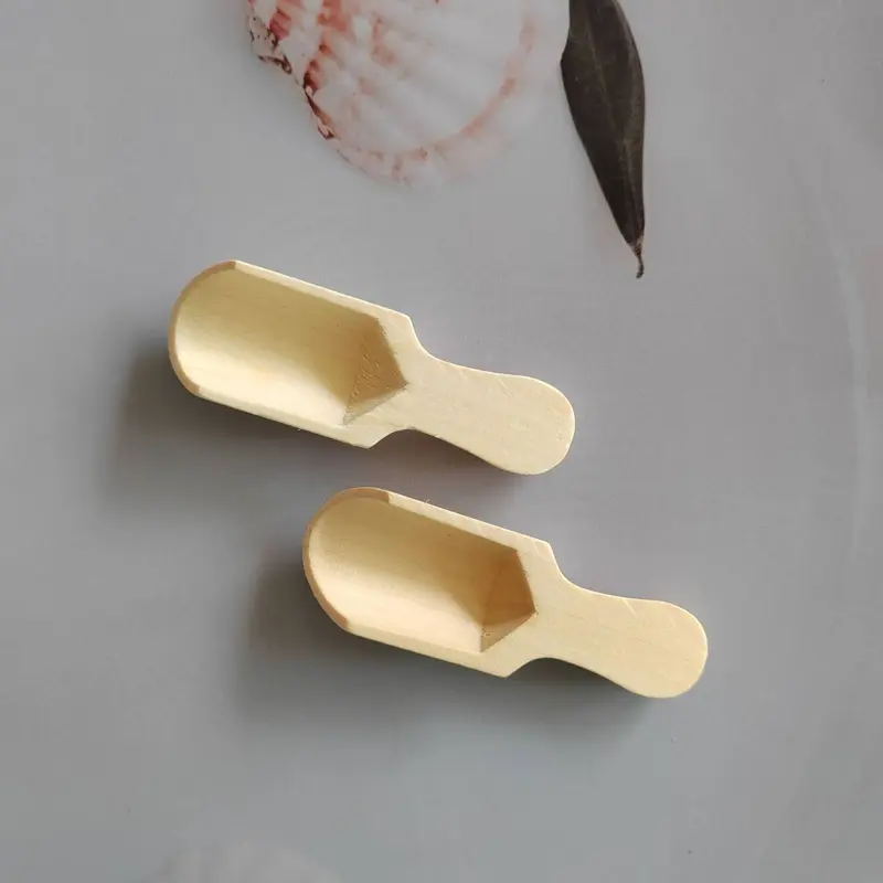 مغرفة توابل من خشب البامبو 5قطع