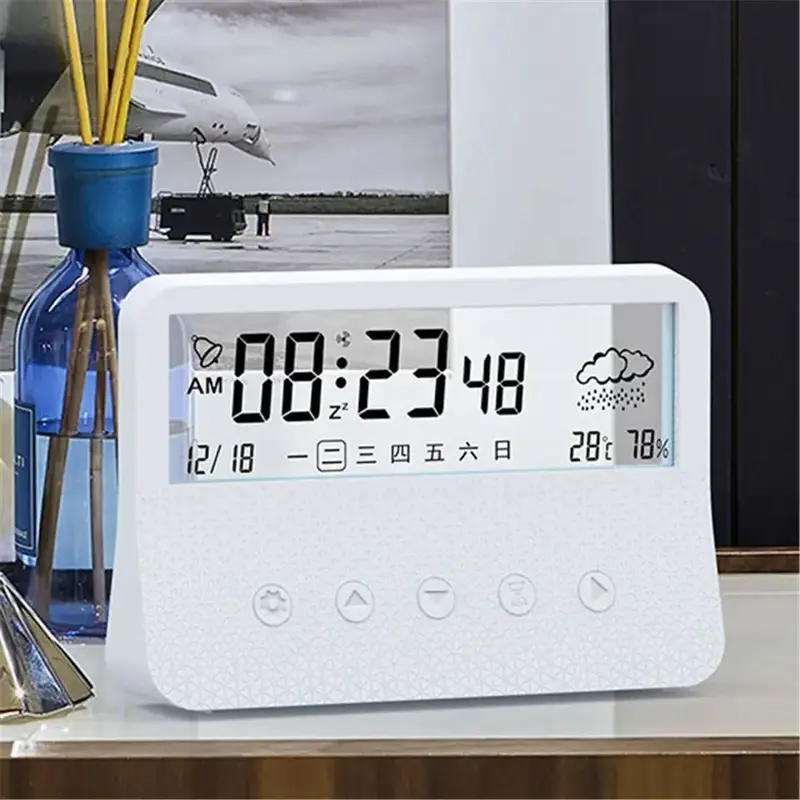 منبه ديجيتال وشاشة لعرض الوقت والطقس