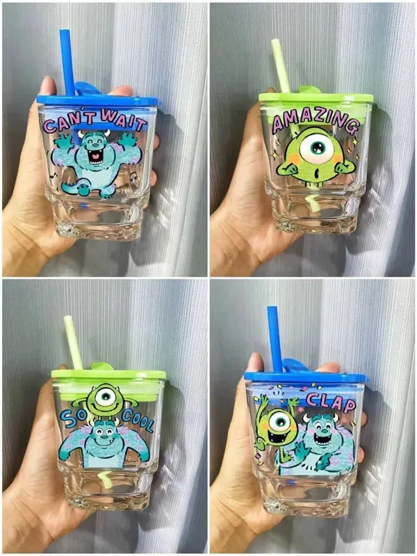 كوب زجاجي بتصميم شخصيات كرتونية: