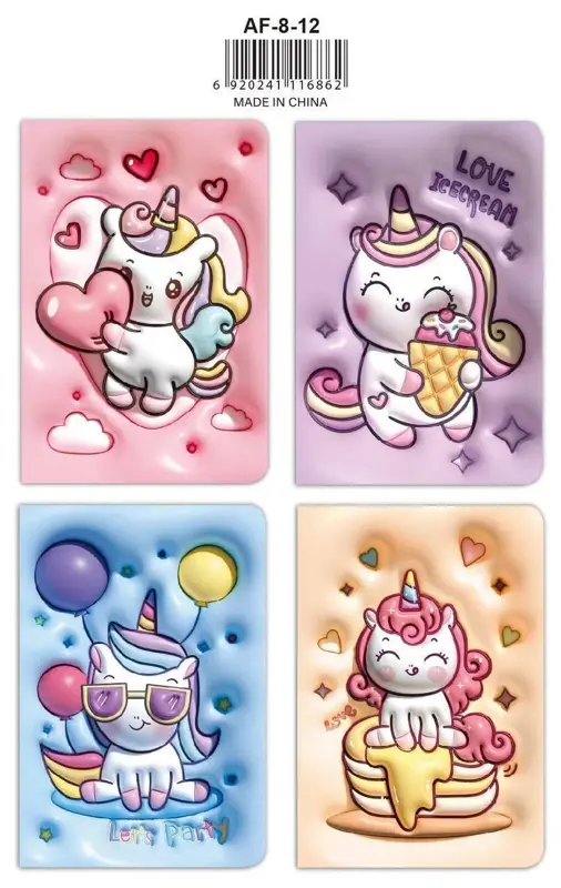 دفتر ملاحظات بارز ثلاثي الأبعاد بتصاميم كرتونية ساحرة